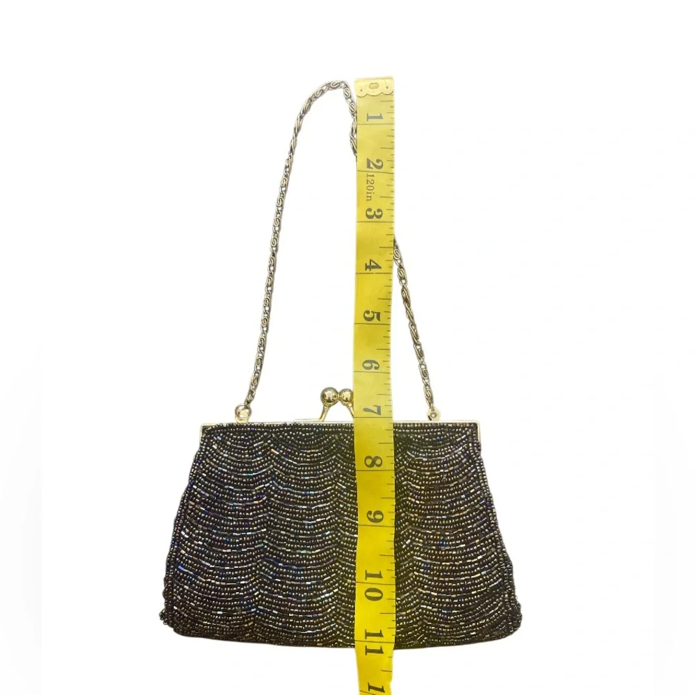 Elegant Gold Beaded Evening Bag